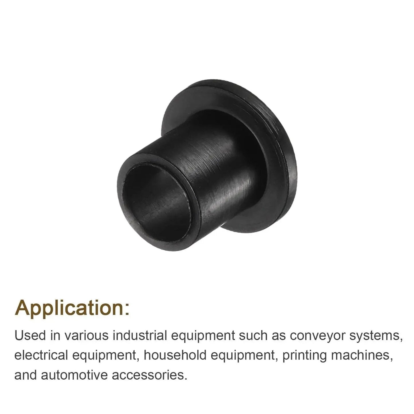 Flanged Nylon Sleeve Bearings 24 Pack ID 8mm OD 10.6mm Length 12mm Flange Diameter 16mm Flange Thickness 1.5mm Black Bushing