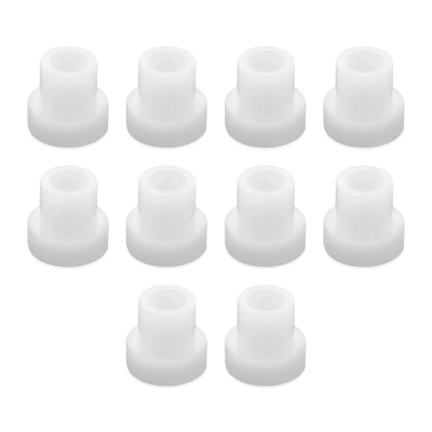 10 Pcs Flanged Sleeve Bearings M4 Bore 6mm OD 5mm Length POM Wrapped Oilless Bushings Nylon Bushings For Shaft