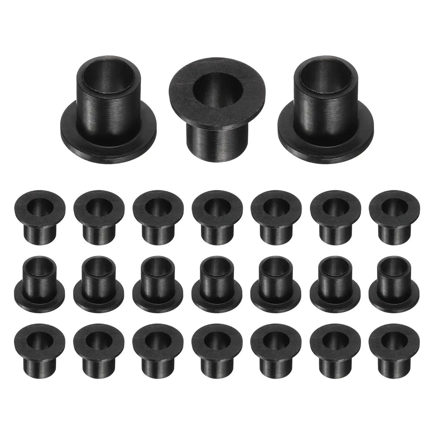 Flanged Nylon Sleeve Bearings 24 Pack ID 8mm OD 10.6mm Length 12mm Flange Diameter 16mm Flange Thickness 1.5mm Black