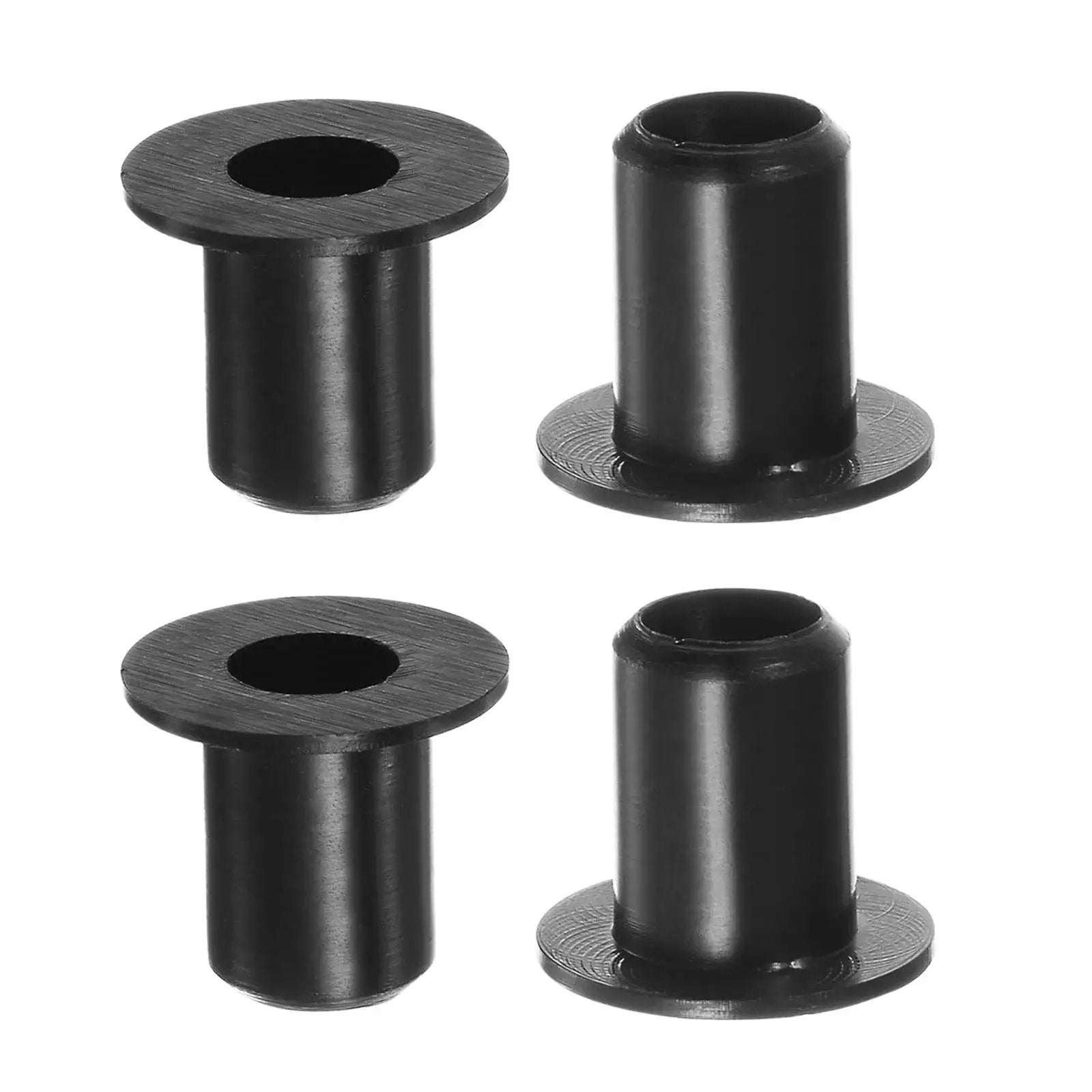 Flanged Nylon Sleeve Bearings Set Of 4 With 6.2mm Bore 8.35mm Outer Diameter 12mm Length 14mm Flange Diameter 1mm Flange Thickness Self Lubricating Black Bushings For Shafts Low Friction High Load Capacity Wear Resistant For Small Mechanical Projects