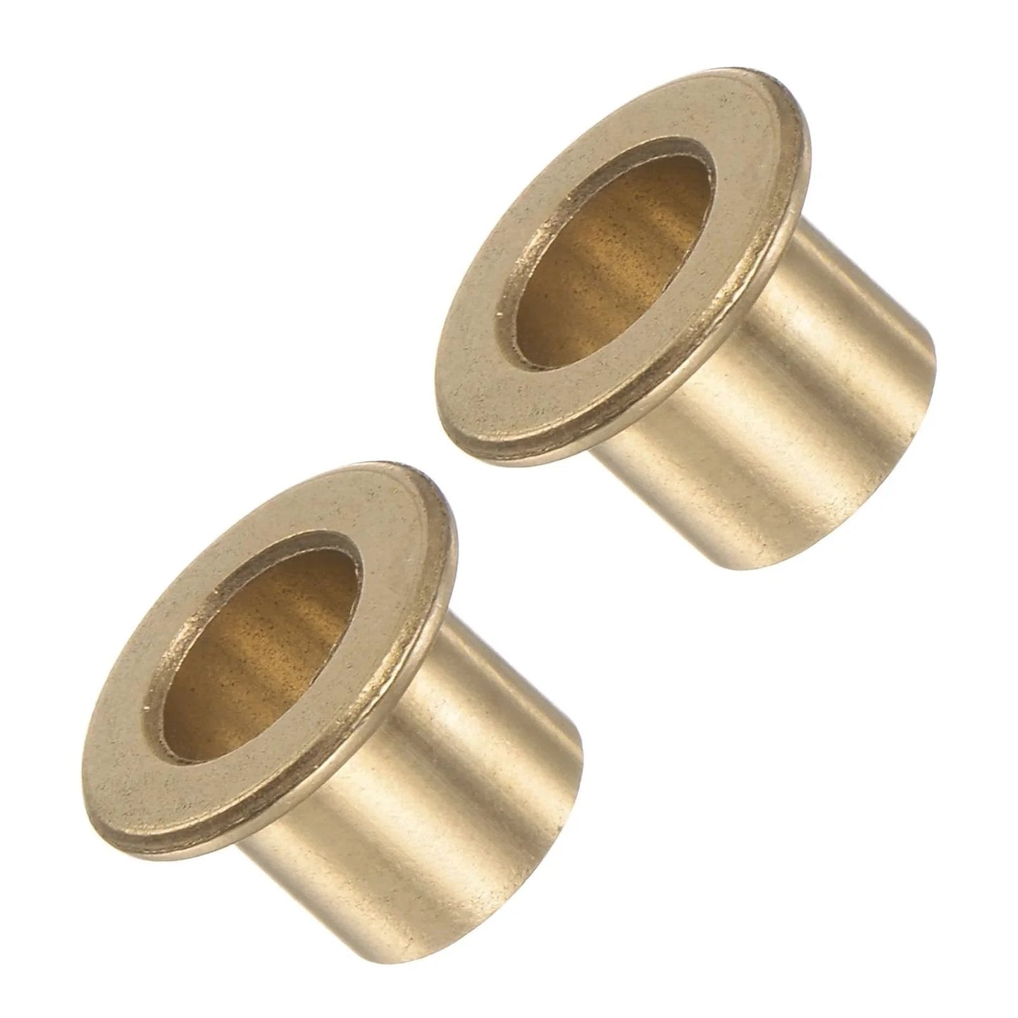 Two Pack Flanged Sleeve Bearing 8mm x 10mm x 10mm Bronze Oilless Bushing For Equipment And Machinery Use, side view