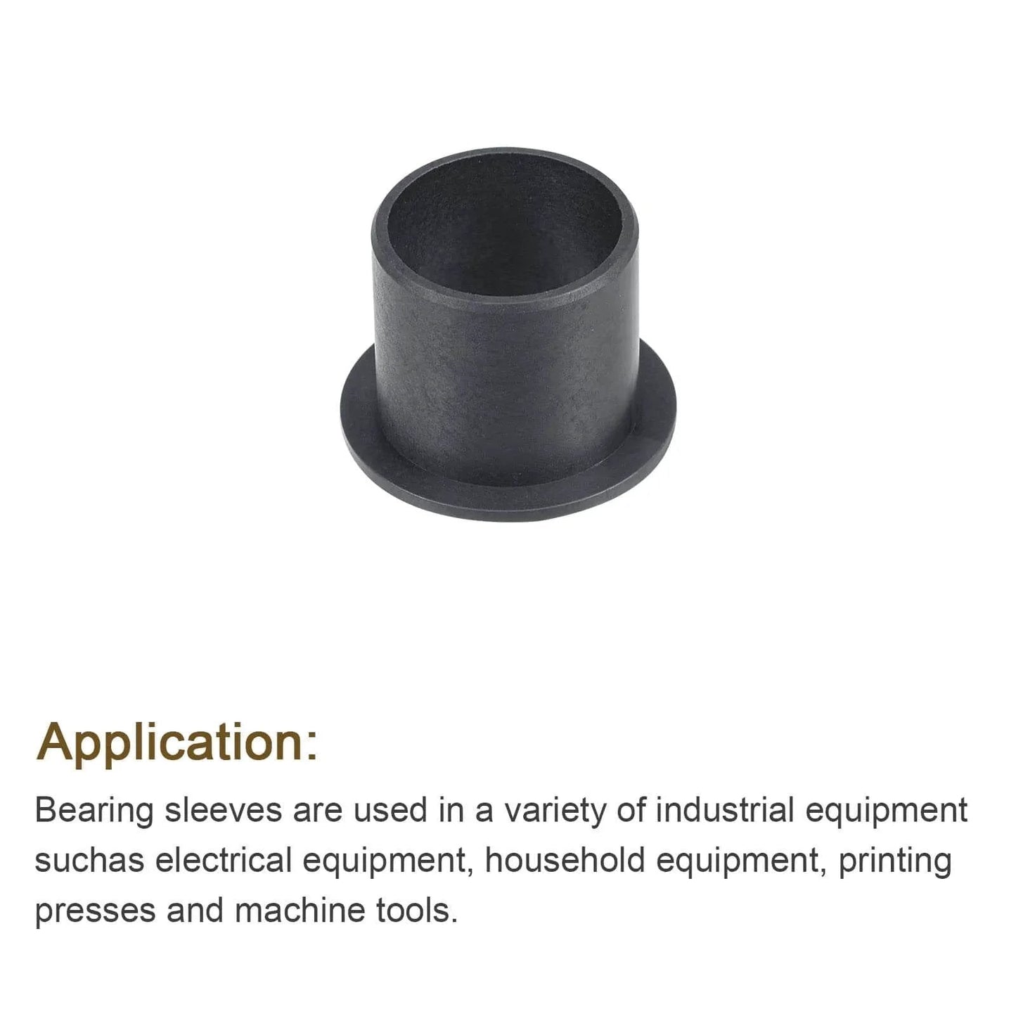 Flanged Sleeve Bearing 20mm Bore 23mm OD 21mm Length POM Self Lubricating Oilless Wrapped Black Bushings High Load Capacity