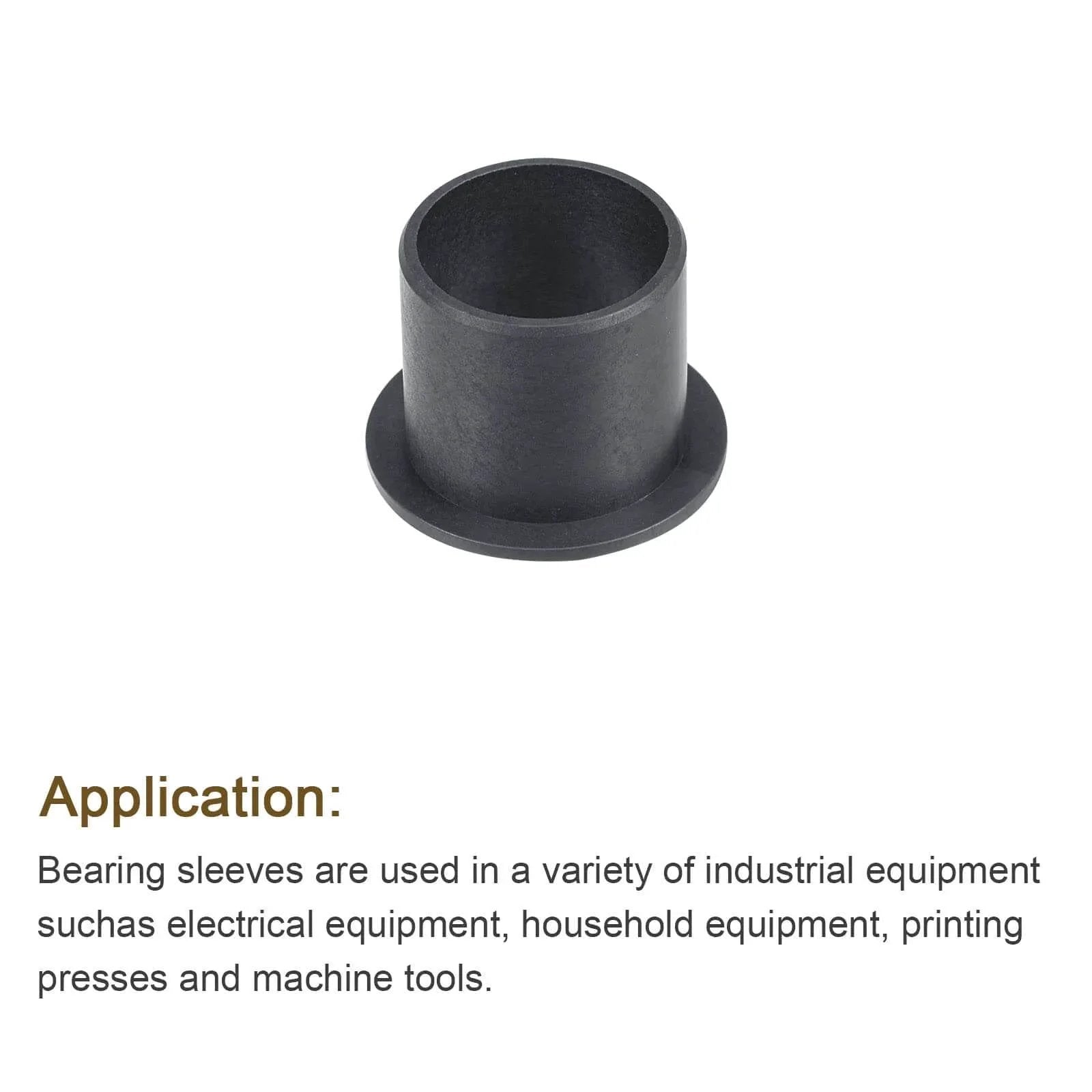 Flanged Sleeve Bearing 20mm Bore 23mm OD 21mm Length POM Self Lubricating Oilless Wrapped Black Bushings High Load Capacity