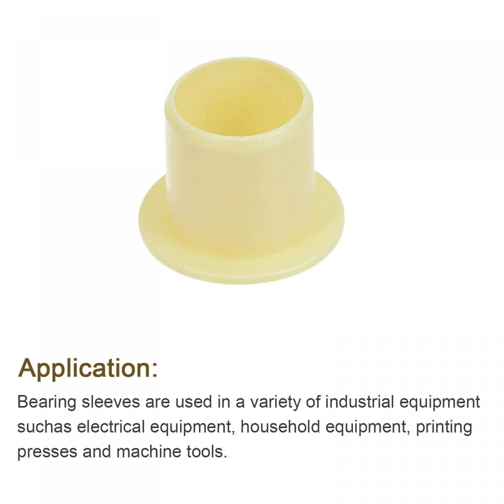 Flanged Sleeve Bearing Set 12mm Bore 14mm OD 15mm Length POM Self Lubricating Oilless Wrapped Bushings Yellow