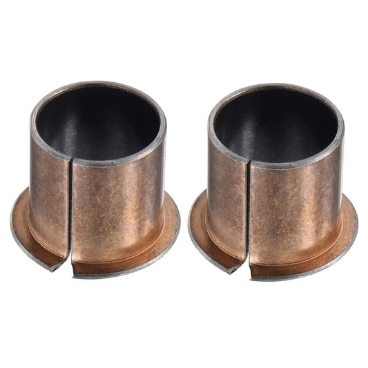 Flanged Sleeve Bearings 22mm Bore 25mm Outer Diameter 25mm Length 32mm Flange Diameter 1.5mm Flange Thickness Oilless Bronze Sintered Coated Bushings