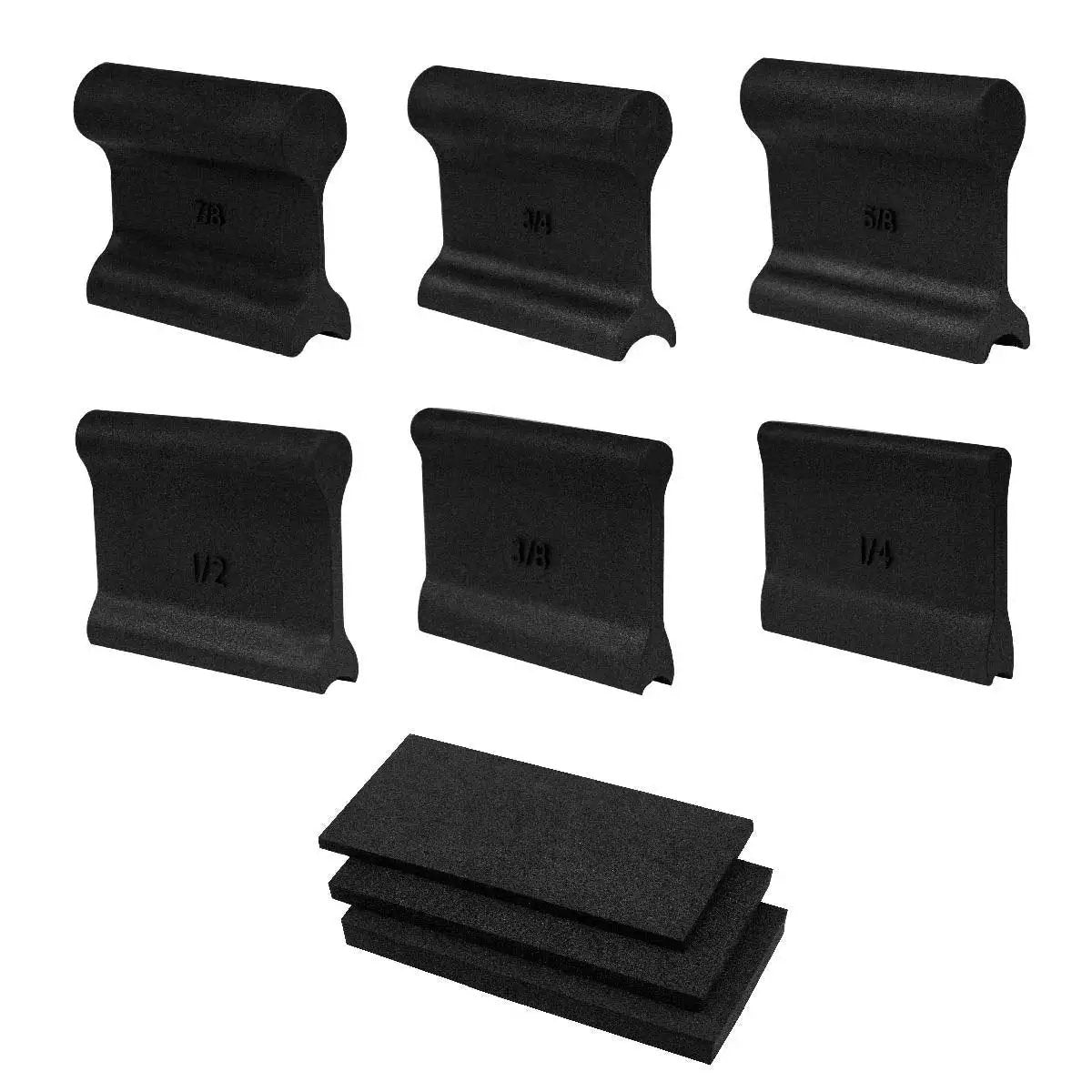 Flexible Contour Sanding Set With 3 Foam Pad Thicknesses And 6 Grip Sanding Pads For Contours And Curves, 9 Piece System