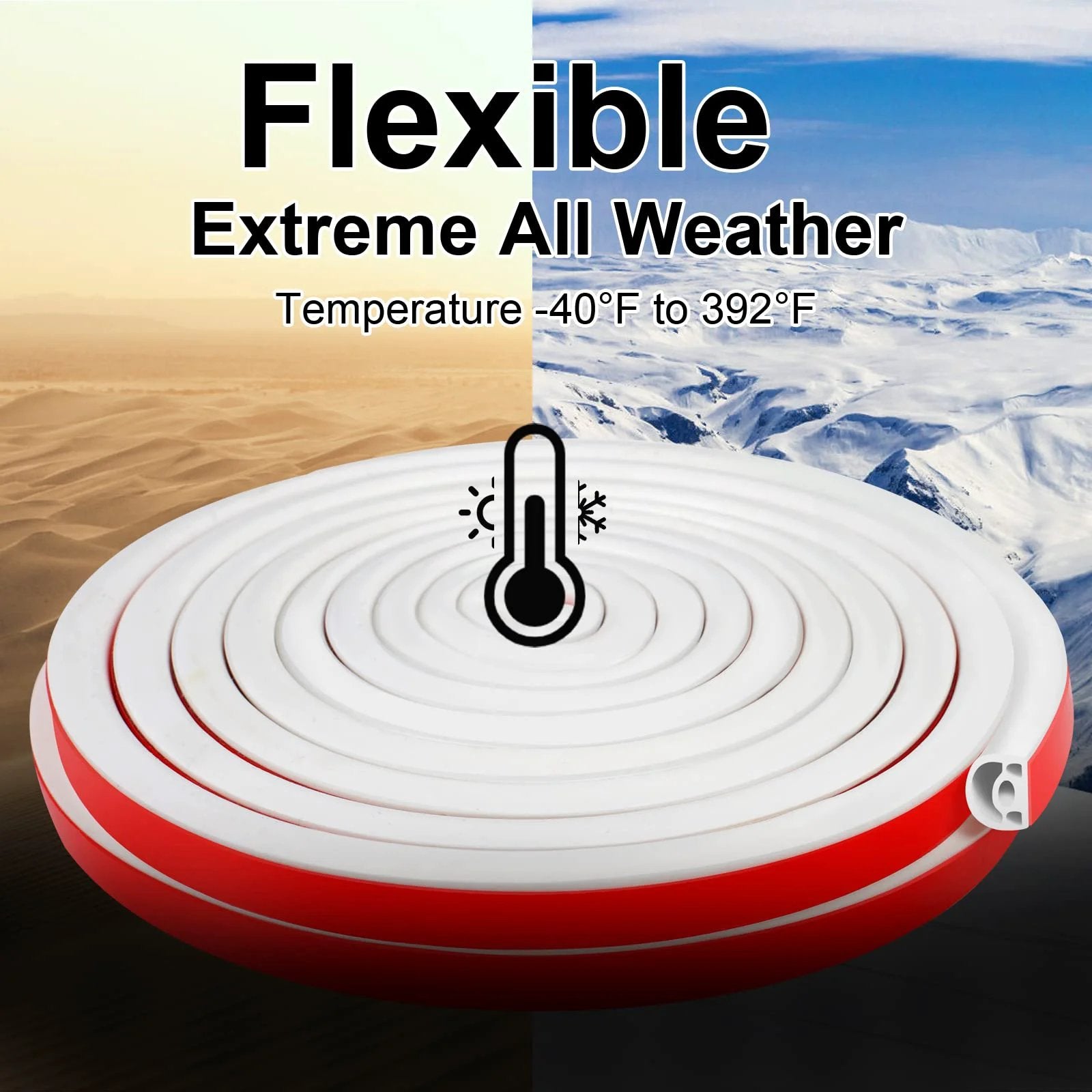 Upgrade Your Doors And Windows With 19.7Ft Silicone Weather Stripping Seal featuring a multilayer soundproof chamber design, flexible and durable.