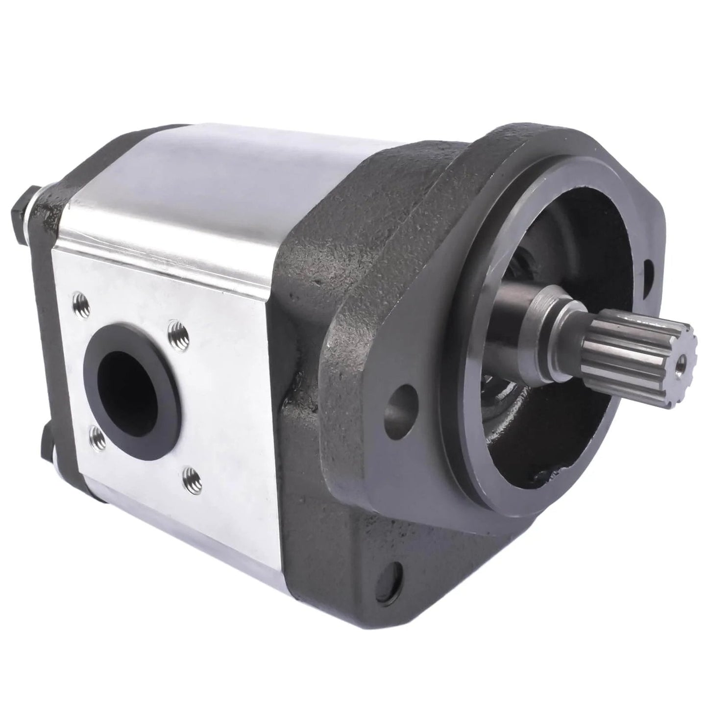 Flynsu Hydraulic Gear Pump Replacement for John Deere 6320 6330 6405 Part# AL156335, AL117812, AL200830, X-A-AL200830 front view