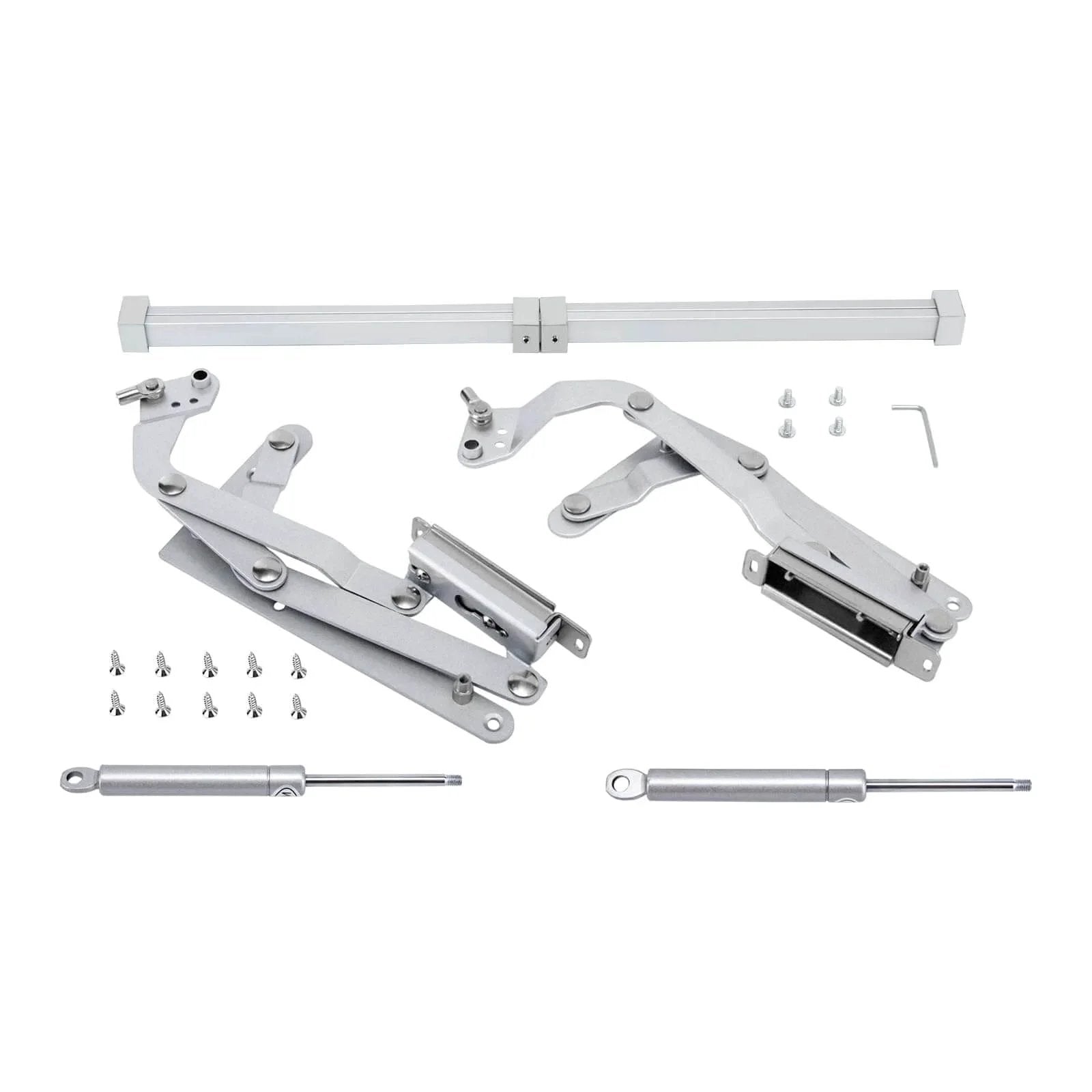 Cabinet Door Hinges, Folding Lift up Top Table Vertical Swing Lift Up Stay components with screws and pneumatic arm