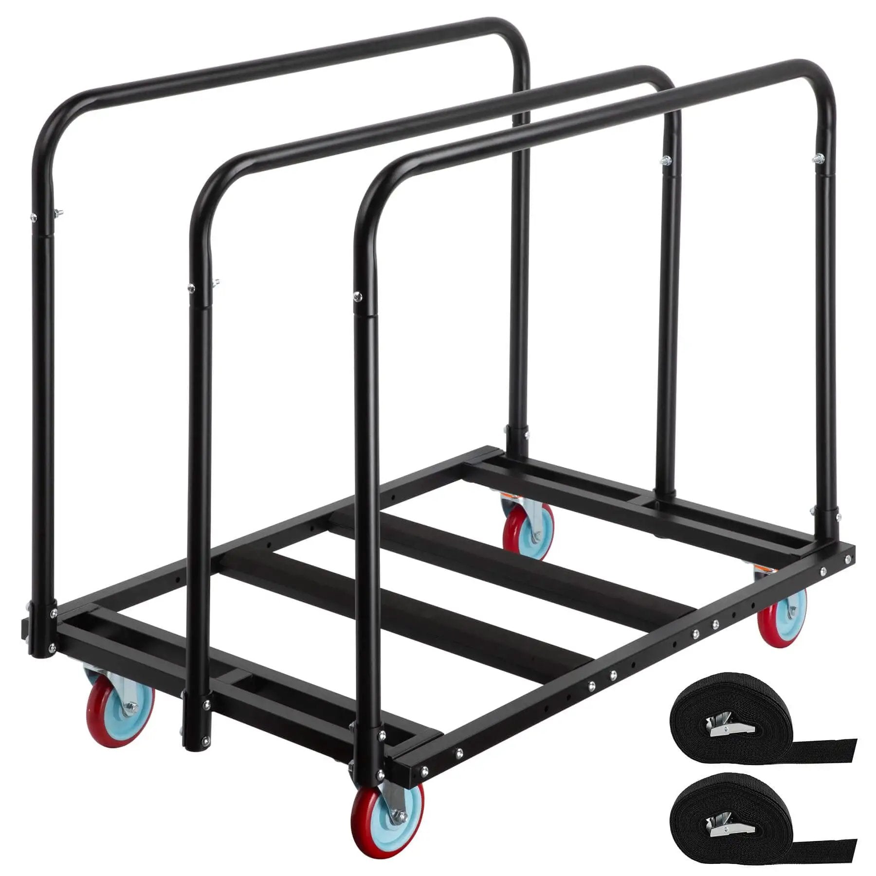 Heavy Duty Folding Table Cart With 2000 Lbs Capacity And 10 Tables 5 Inch Swivel Wheels Durable Table Dolly For Party Events Factory Hotel And Warehouse Use Adjustable Bottom Rods For Flexible Load Sizing And Easy Moving front view