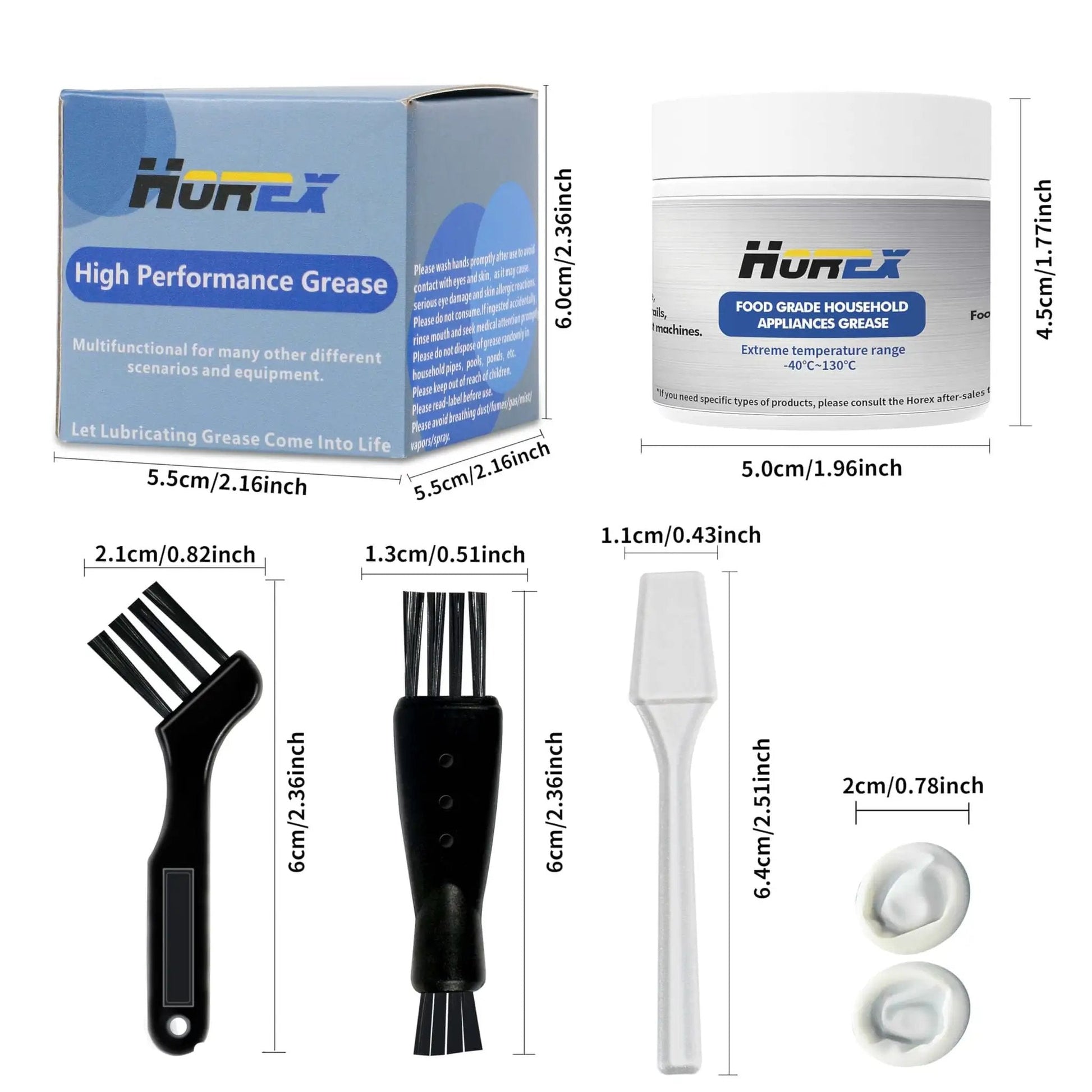 Food Grade Espresso Machine Lubricant Grease NSF H1 Certified 50g with brushes and scrapers for coffee machines.