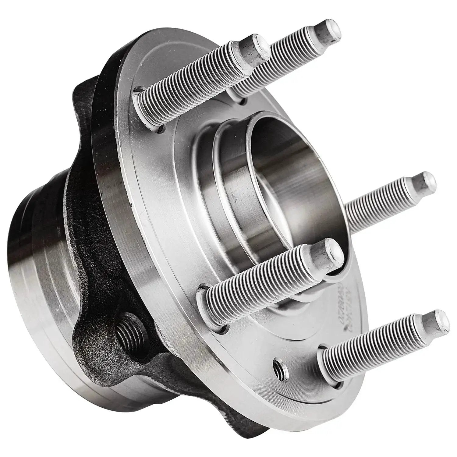 2 Pack Wheel Bearing Hubs Replacement For Ford Explorer And Police Interceptor Utility Front Or Rear 2011 Through 2019 Wheel Hub And Bearing Assembly Kit Includes Driver And Passenger Sides, close-up view of a single wheel hub.