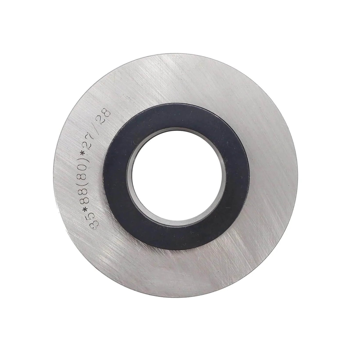 Forklift mast bearing roller part 0009933658 compatible with model 350-03, top view showing metal construction and central bearing hole.