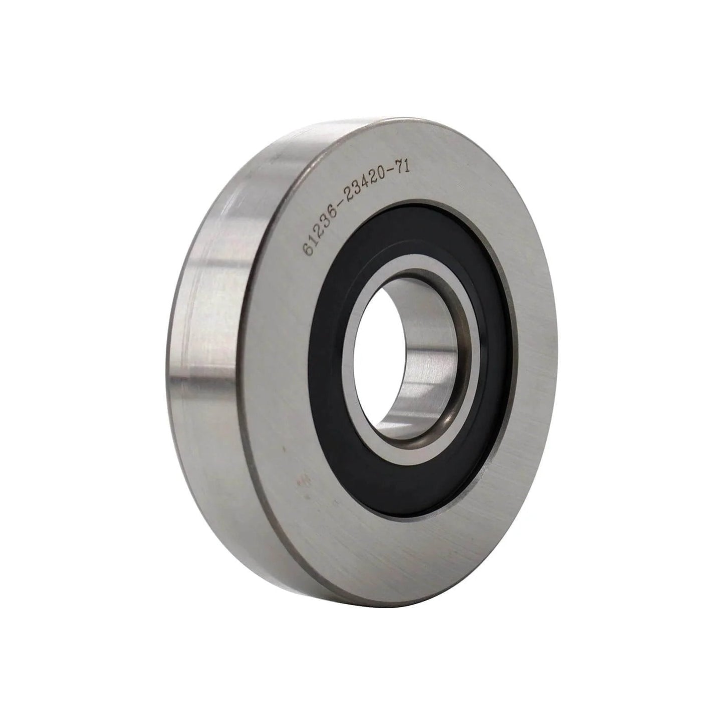 Forklift mast bearing roller lift part 61236-23420-71 with 40x120.7x28 dimensions in steel, side view