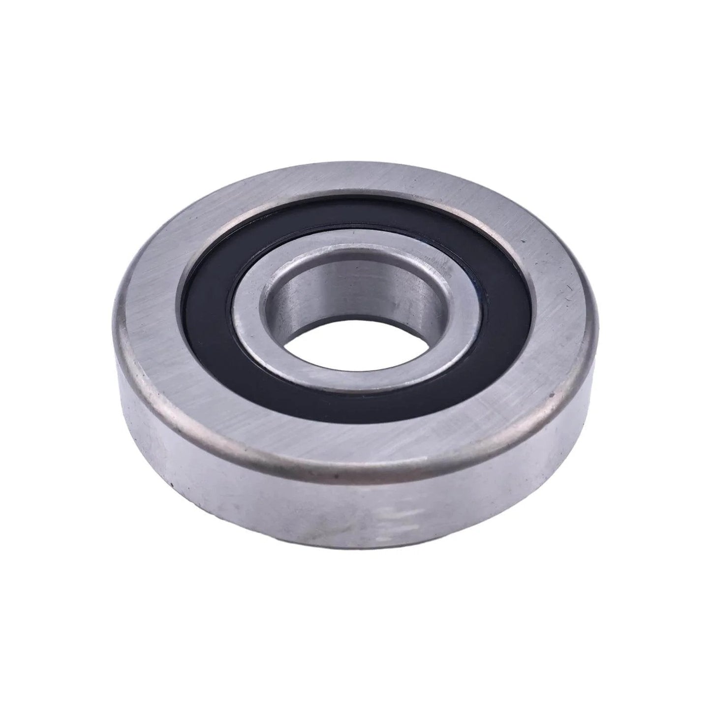 Mast roller bearing 61236-16600-71 compatible with Toyota forklifts, close-up view of metal and rubber construction.