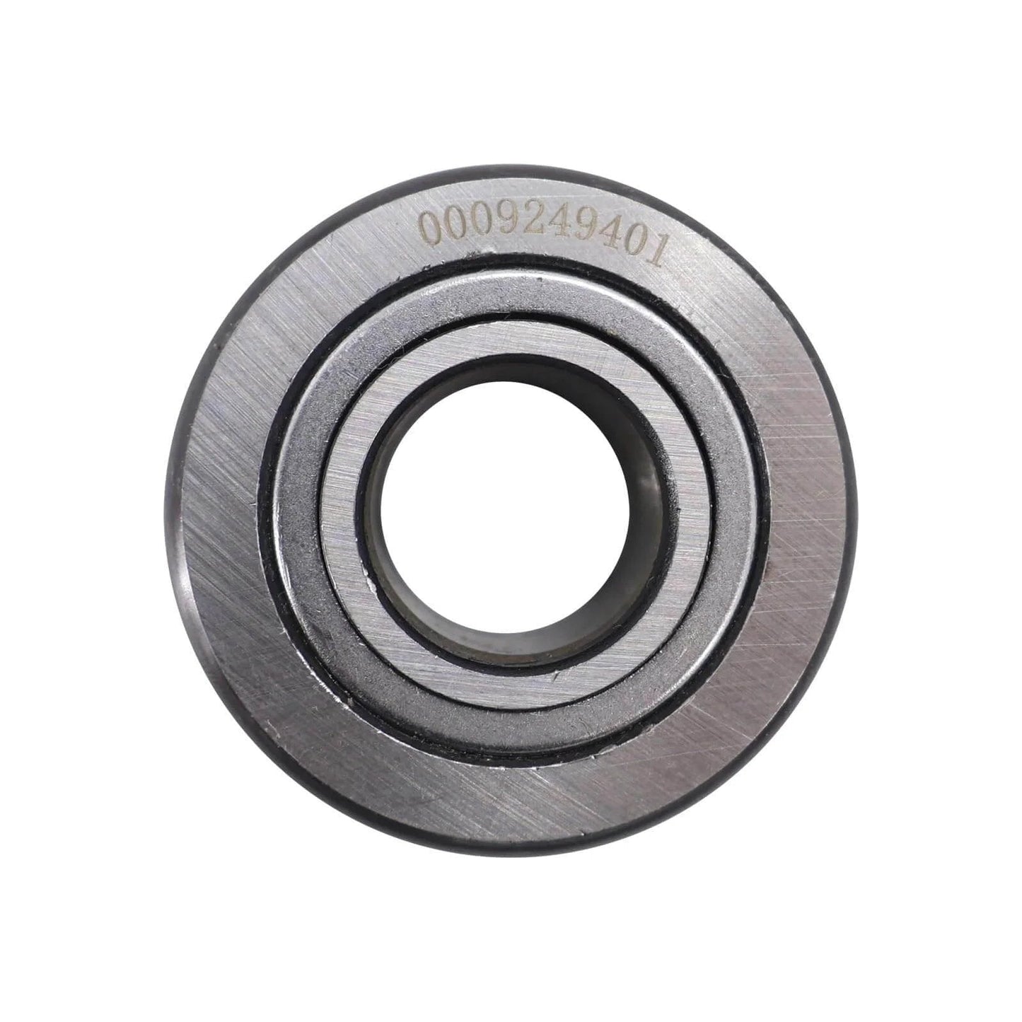 Forklift mast bearing support roller part 0009249401 with metal finish, front view