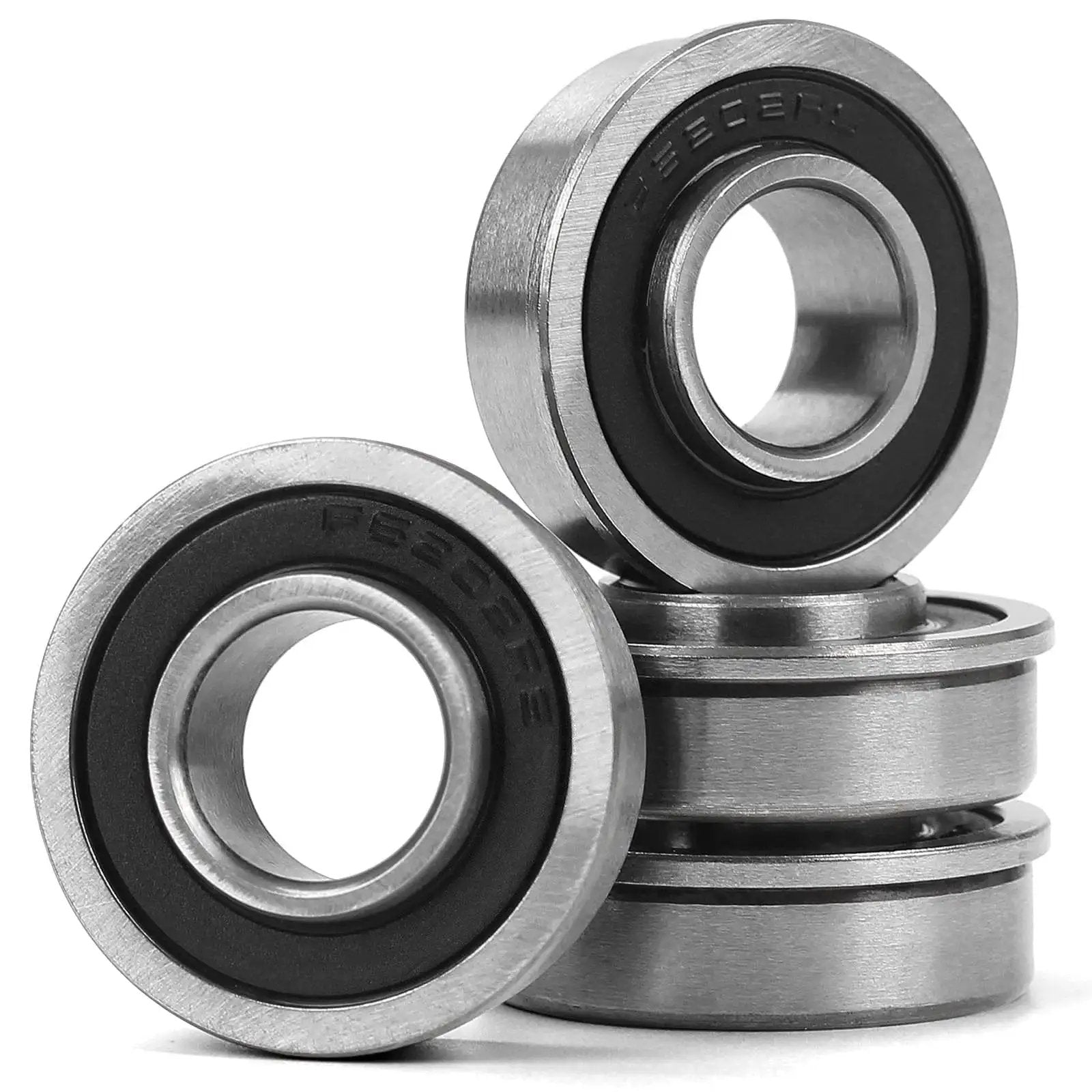 Four Pack GICOOL Five Eighth Inch Bore Flanged Deep Groove Ball Bearing 16mm ID 35mm OD 13mm Width Sealed 9Cr18 Steel
