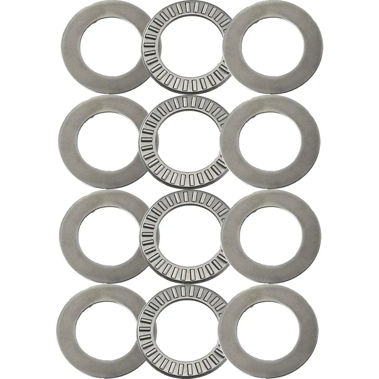 Four Pack Thrust Needle Roller Bearing Set NTA1625 With Two TRA1625 Washers Includes 4 Bearings And 8 Washers, chromium steel rings