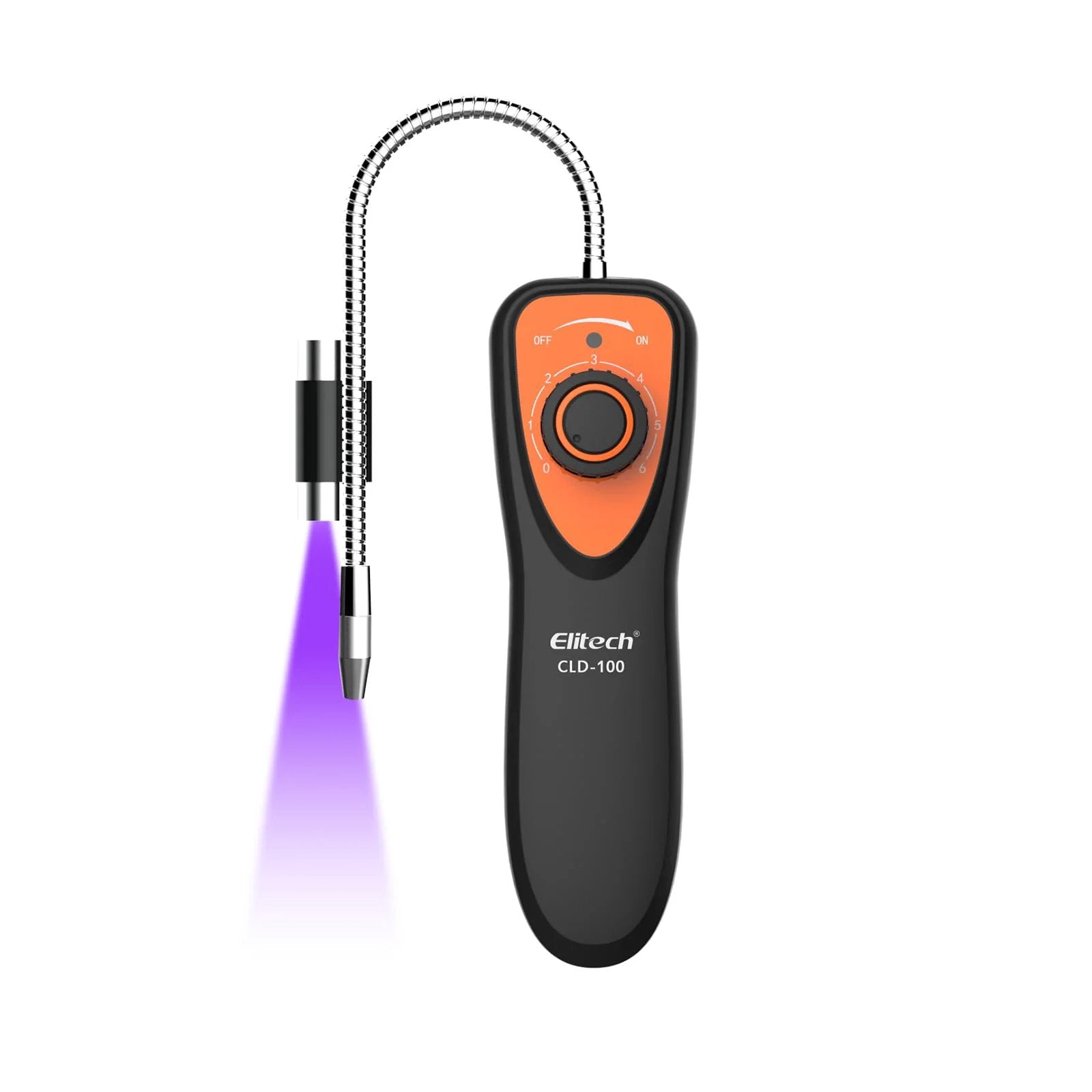 Pro Grade Freon Leak Detector For Car And HVAC Systems With Six Second Preheat And Fast Response Detects R11 R22 R134A R404A R410A And All Halogen Refrigerants CFC HCFC HFC Elitech CLD 100 with probe and LED light.