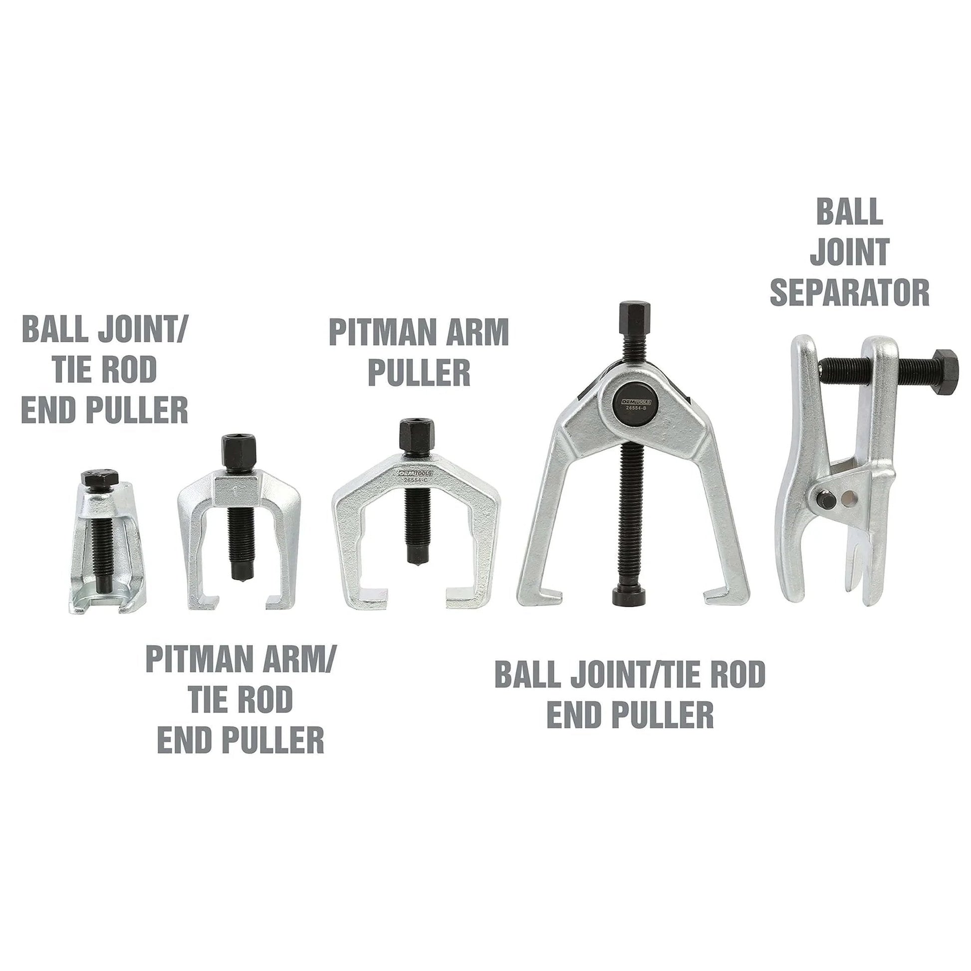 26554 Front End Service Kit, Pitman Arm Puller, Ball Joint Separator, Tie Rod Removal Tool for suspension maintenance display