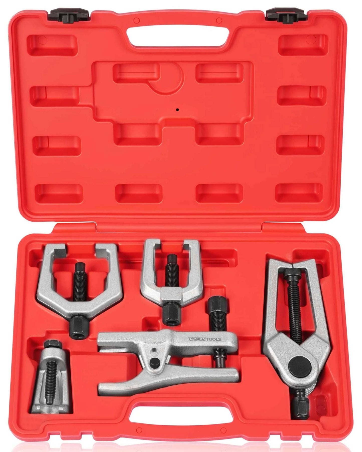 5pcs Professional Front End Service Tool Kit with Pitman Arm Puller and Ball Joint Separator in red case