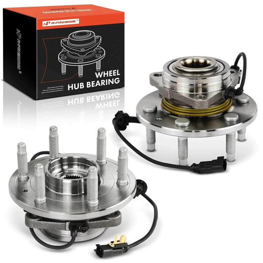 2 Pack Front Wheel Bearing and Hub Assembly for 4WD Chevy Silverado Sierra Suburban Yukon Escalade and XTS, 6 lug with ABS