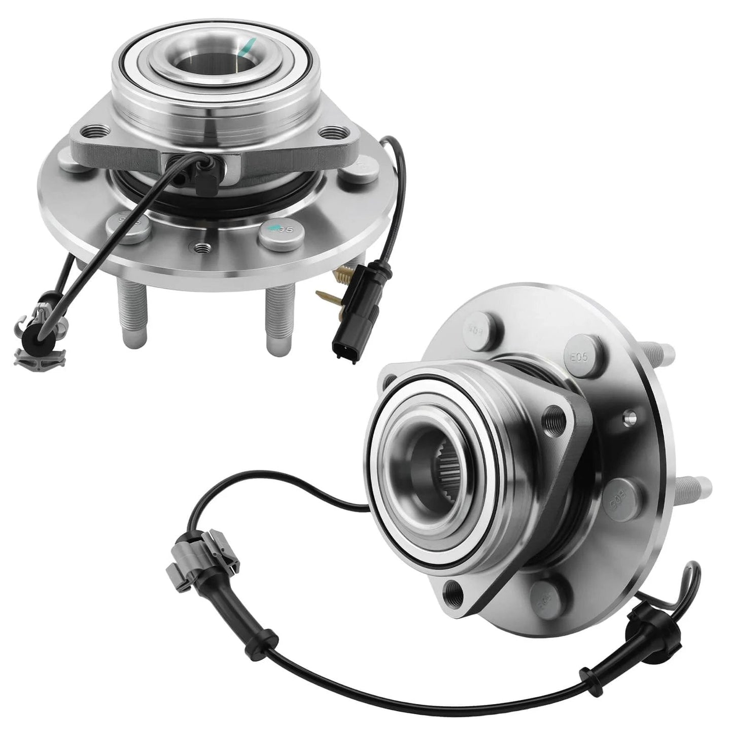 515160 Front Wheel Bearing and Hub Assembly 2 Pack for 4WD Chevy Silverado 6 Lug with ABS Sensor