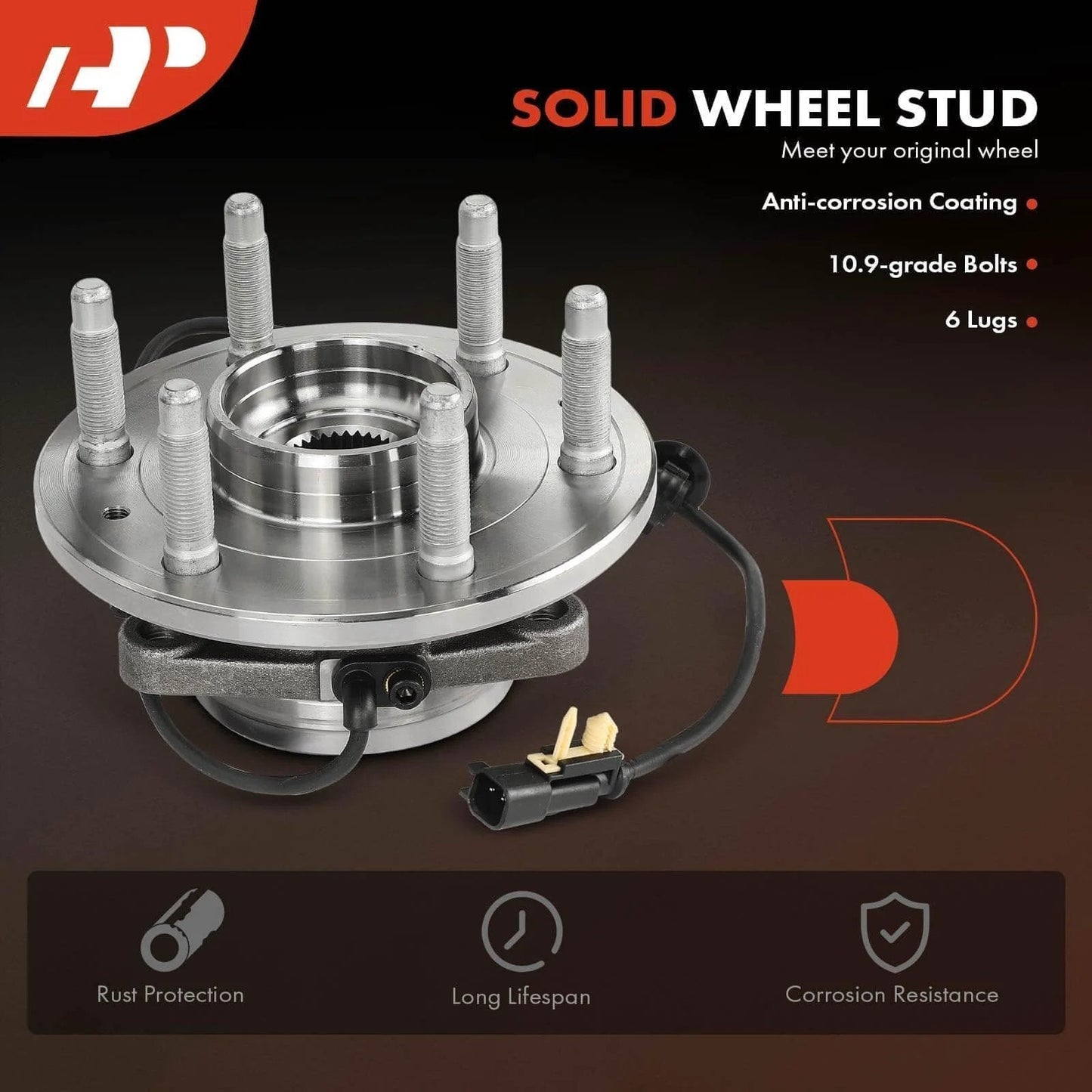 2 Pack Front Wheel Bearing and Hub Assembly for 4WD Chevy Silverado Sierra Suburban Yukon Escalade and XTS, 6 Lug with ABS.