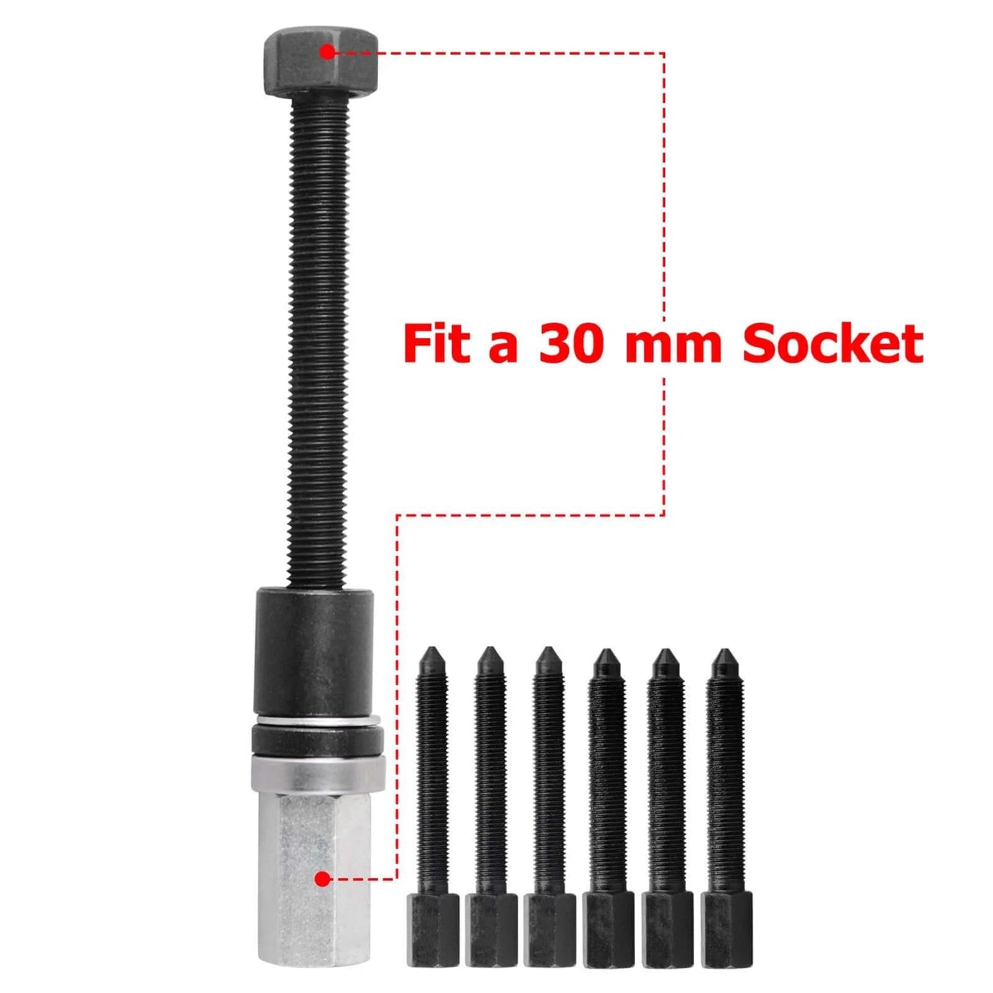 19pcs Front Wheel Drive Bearing Removal Installation Service Tool Kit with bolts and a 30mm socket fitting