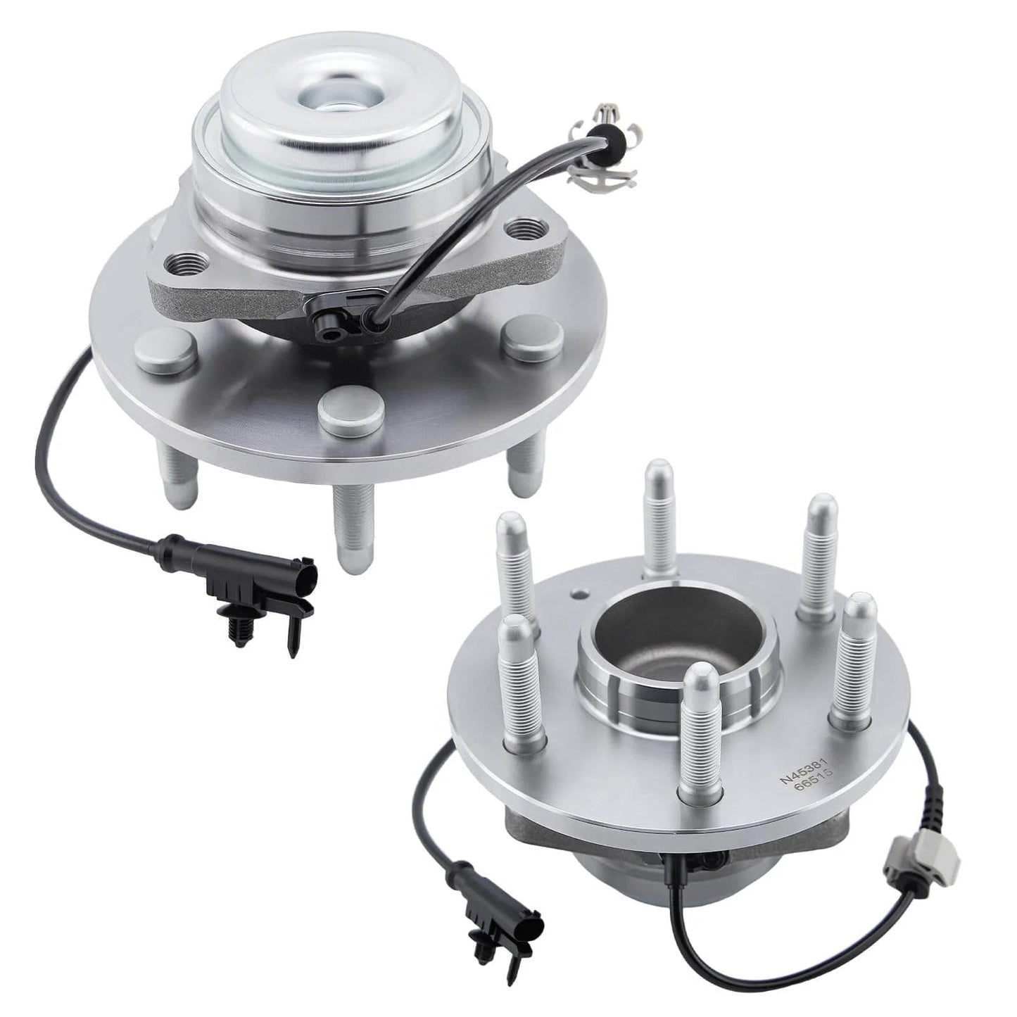 2 Pack 515097 Front Wheel Hub Bearing Assembly for Cadillac Escalade ESV Chevy Silverado Avalanche Suburban Tahoe and GMC Yukon Sierra 1500, 2WD OE Replacement with ABS Sensor and 6 Lug Design