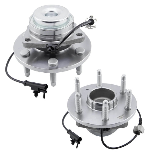 2 Pack 515097 Front Wheel Hub Bearing Assembly for Cadillac Escalade ESV Chevy Silverado Avalanche Suburban Tahoe and GMC Yukon Sierra 1500, 2WD OE Replacement with ABS Sensor and 6 Lug Design