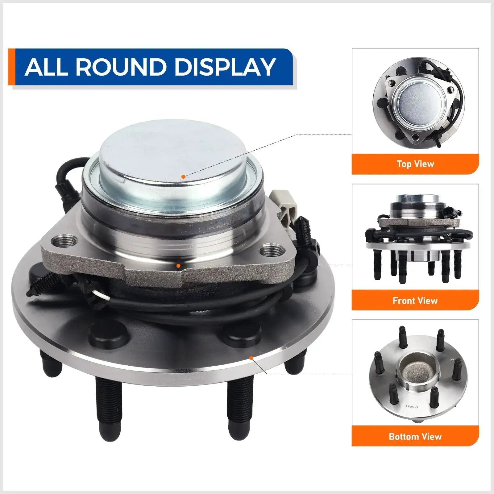 2-Pack Front Wheel Bearing Hub Assembly 6-Lug With ABS for 00-06 Chevy Tahoe, 99-06 Silverado 1500, multiple views