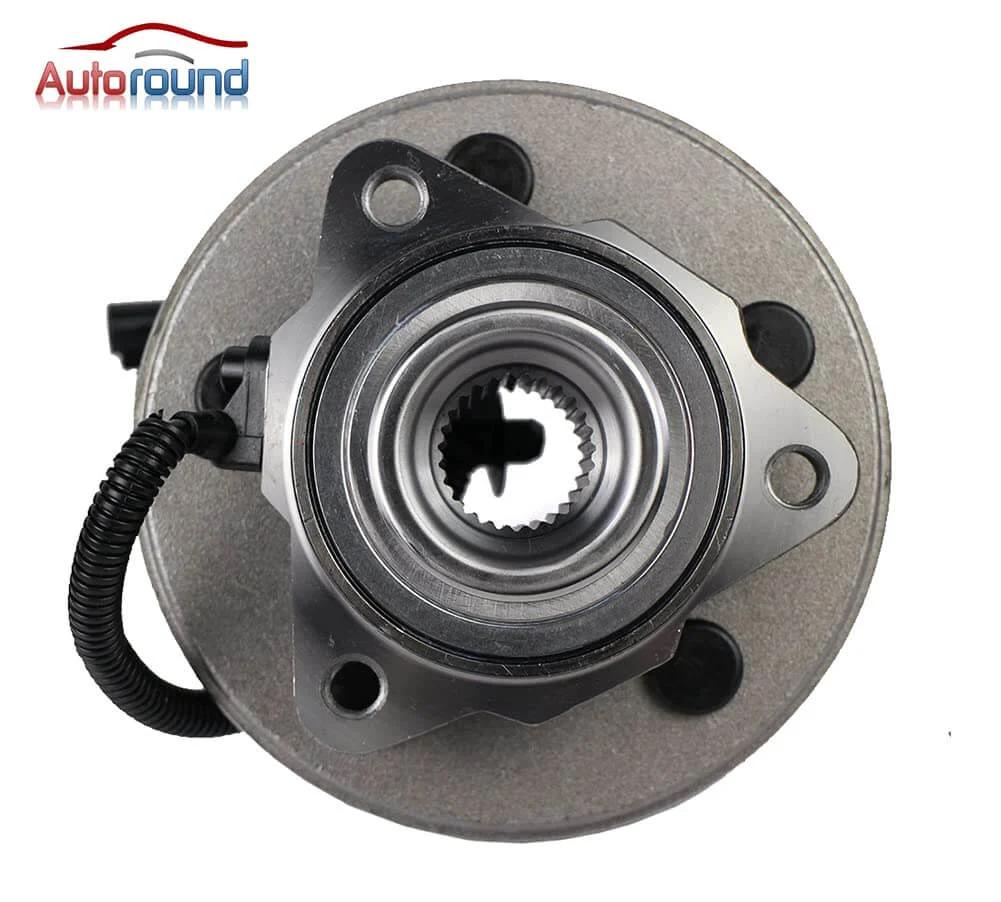 Top view of 515050 Front Wheel Hub and Bearing Assembly for Ford Explorer Mercury Mountaineer and Lincoln Aviator, 5 Lug with ABS