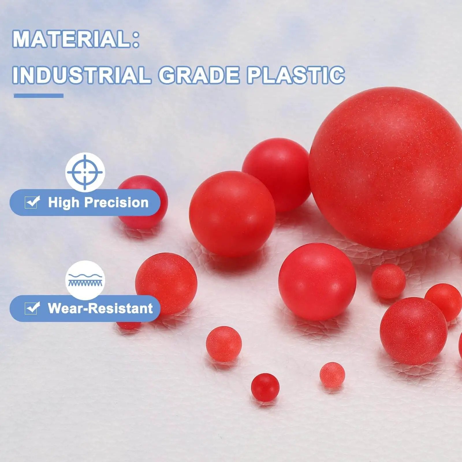 Ultra Durable 8mm PP Plastic Bearing Balls G2 Precision With Frosted Red Finish 100 Pack for DIY Projects and Machinery Uxcell