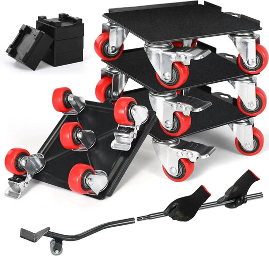 Heavy Duty Furniture Movers With Wheels Furniture Dolly Kit Moving Furniture Lift Mover Tool Set with red casters