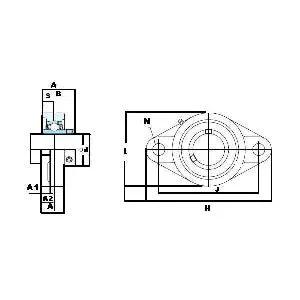 FYH Bearing 17mm UCFL203J Flanged Mounted Bearing