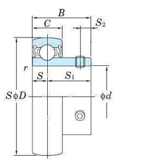 FYH Bearing 30mm Bore SB206 Axle Insert Ball Mounted Bearing