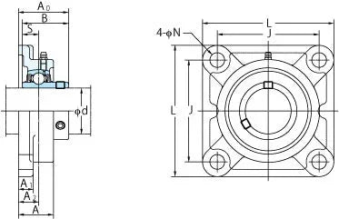 FYH Bearing UCF-210-32 2 Square Flanged Mounted Bearing