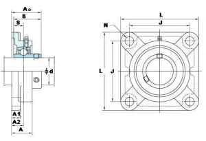 FYH Bearing UCF-212-39 2 7/16 Square Flanged Mounted Bearing