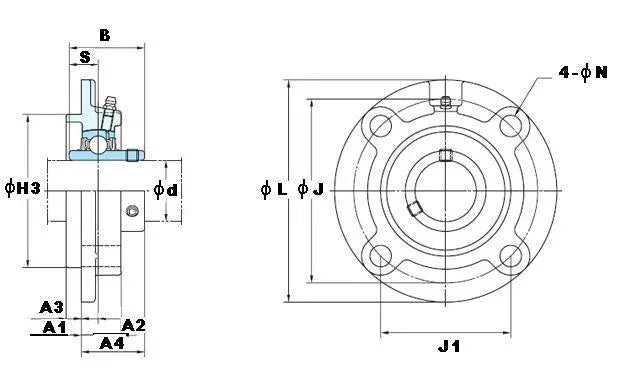 FYH UCFC211-34 2 1/8 Round Flanged Bearing Mounted Bearing