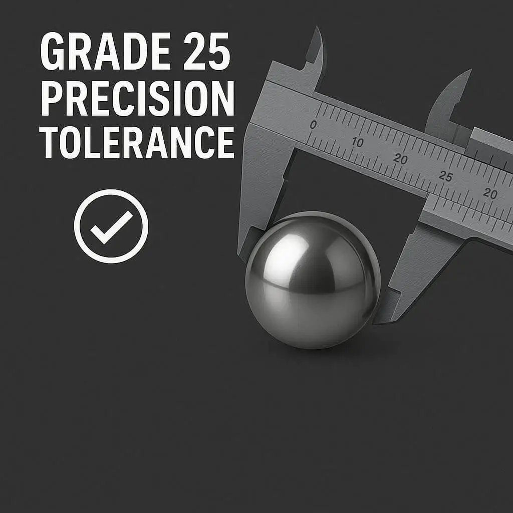 Two Pack One And One Quarter Inch Diameter 440 Stainless Steel Bearing Balls G25 Precision Grade For Industrial Machinery Mechanical Projects And Hobby Use Tough Workhorse with caliper measurement