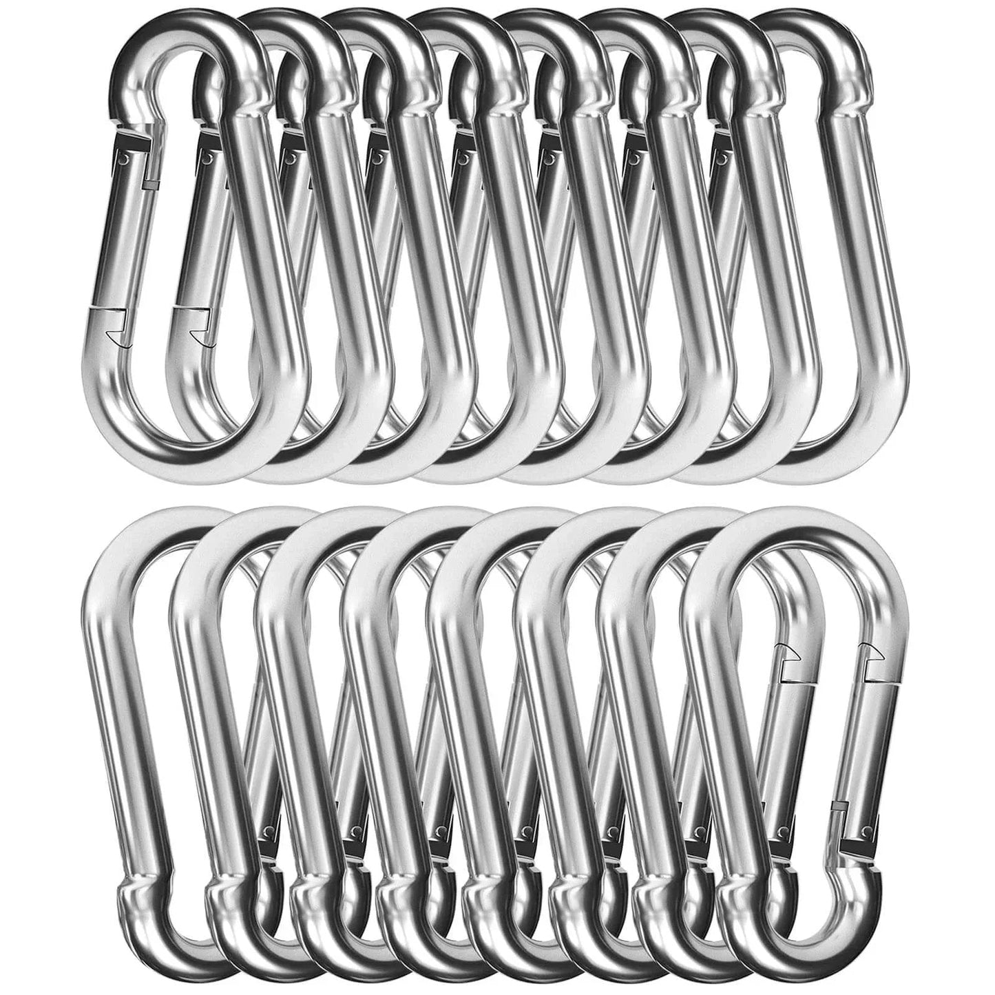30 Pcs Heavy Duty 3 Inch Spring Snap Hook M8 Five Sixteenth Inch Galvanized Steel Carabiner Quick Link Clip 500 Lbs Holding Capacity Ideal For Swing Hammock Gym Outdoor Camping Parking Gate Lanyard