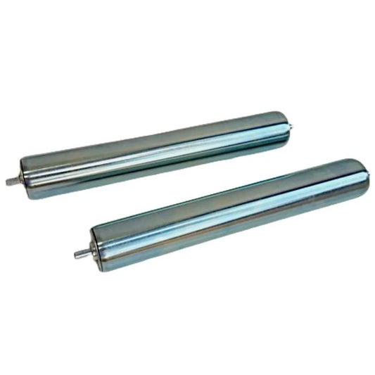 10"BF Length 1.5" Dia Galvanized Steel Conveyor Roller, Axle Diameter 1/4" I Pack of 2 Conveyor Rollers, side view