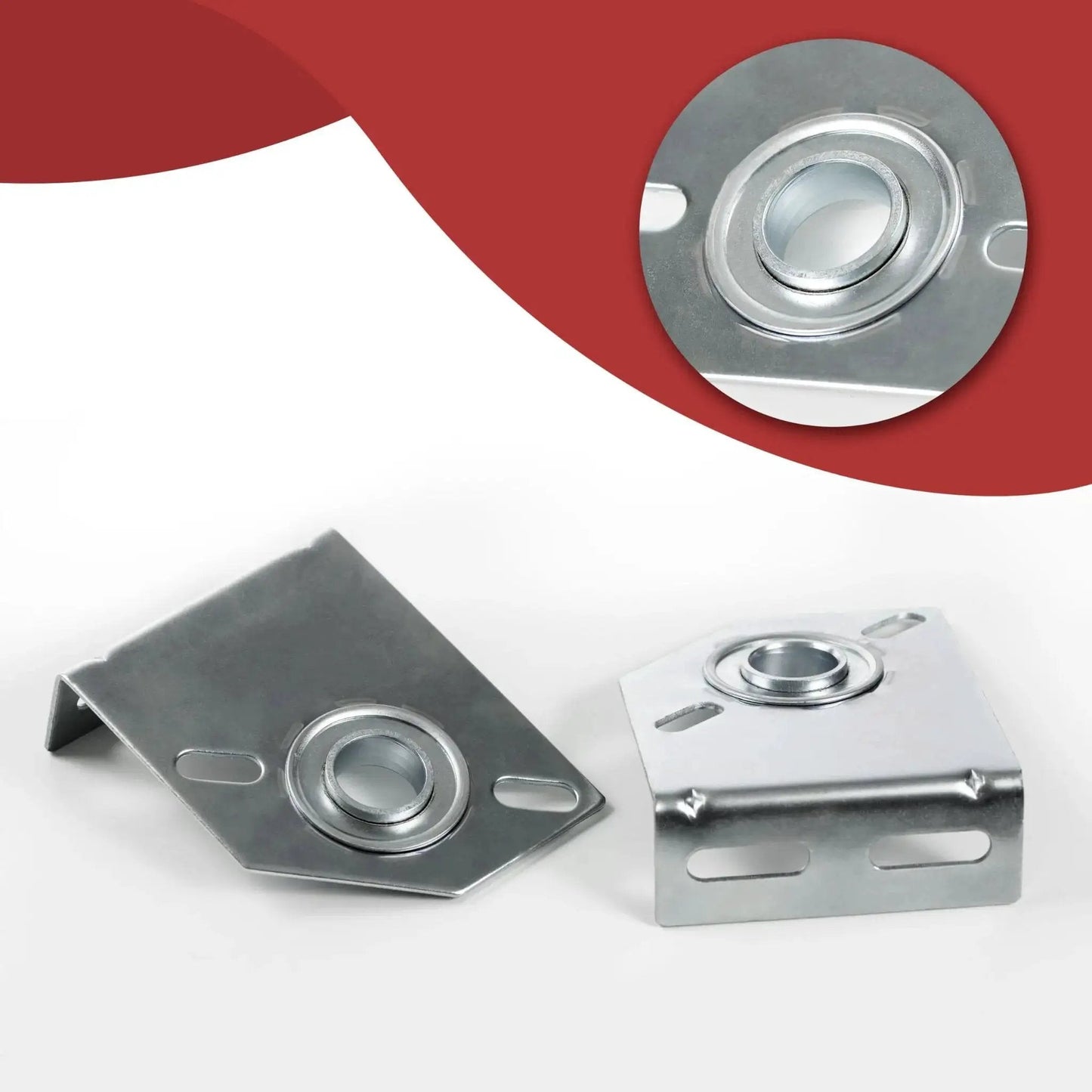 Spring Center Bearing Bracket For Torsion Doors 3 3/8 Inch Adjustable End Bearing Plate Brackets Left And Right, 12 Gauge Steel