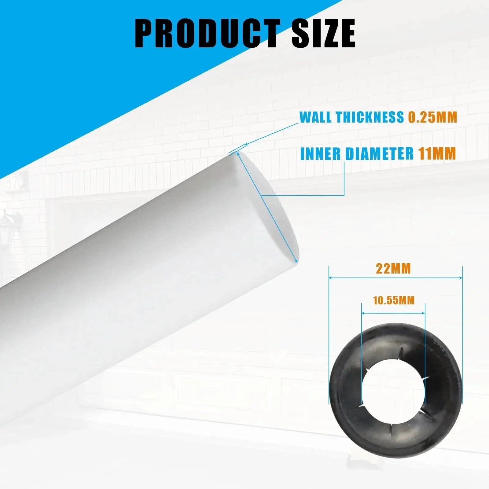 Garage Door Hinge Quiet Roller Sleeves Kit 22 Pcs With Shaft Gaskets And Bearings For Noise Reduction, product size details
