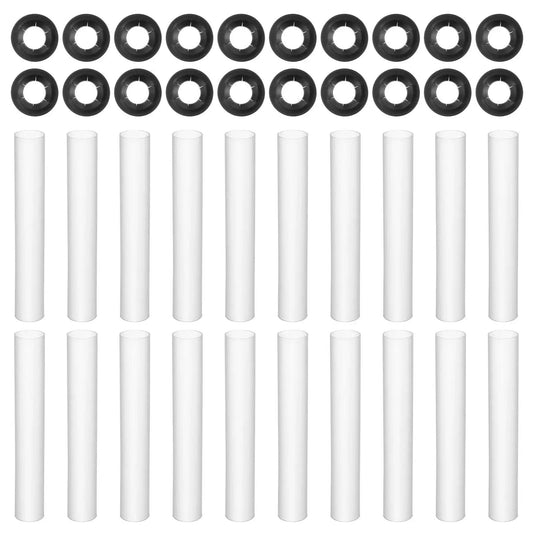80mm Length Garage Door Hinge Quiet Roller Sleeves Kit with 20 sets of rollers, shafts, nuts, bearings, and gaskets visible on white background.