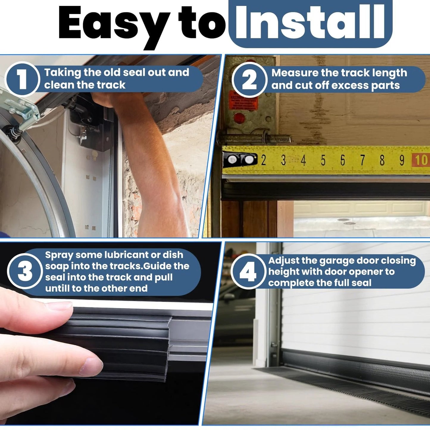 Step-by-step installation guide for the Drop In Replacement 16 Foot Garage Door Bottom Seal for Wayne Dalton 8000/9000.
