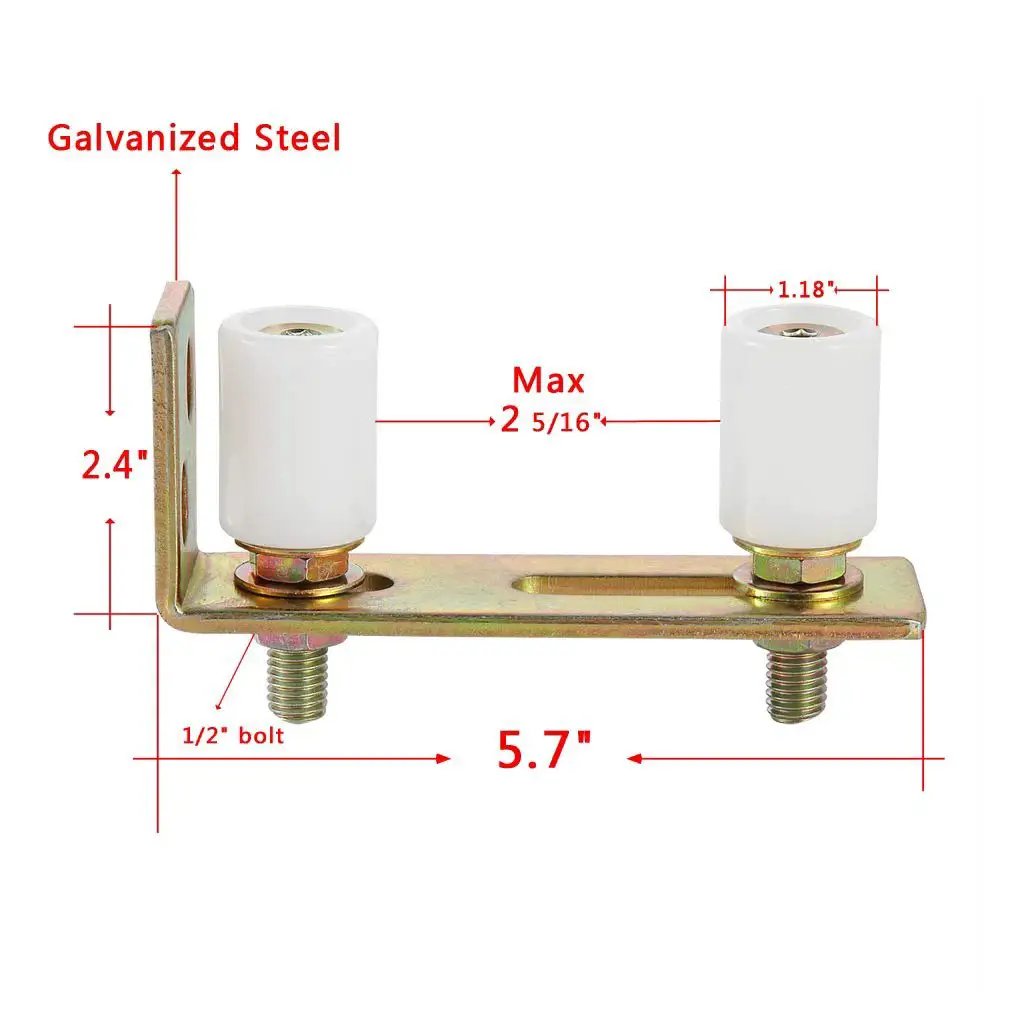 Slide Gate Guide Roller With L Post Bracket, adjustable dual nylon rollers for sliding gates, galvanized steel construction