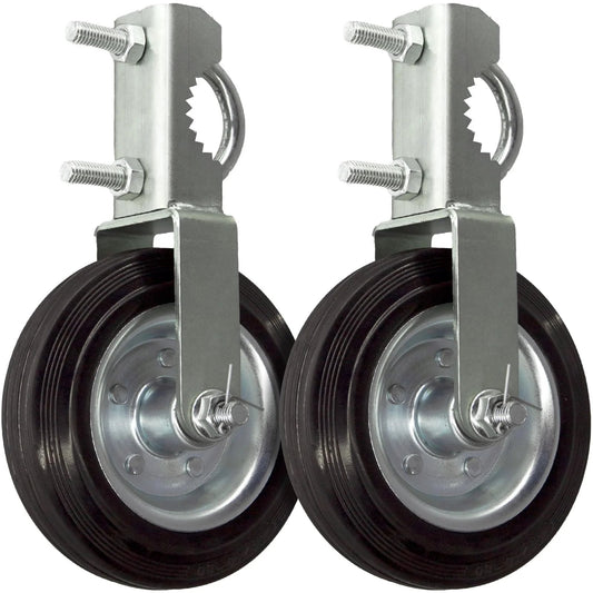 2 Pack Gate Wheel For Metal Swing Gate With 1-5/8 To 2 Inch Frames, Heavy Duty Fence Gate Wheel, Gate Helper Wheel, Gate Caster For Chain Link Fence, 800 Lb Capacity, Rust And Weatherproof, Solid Rubber And Galvanized Steel