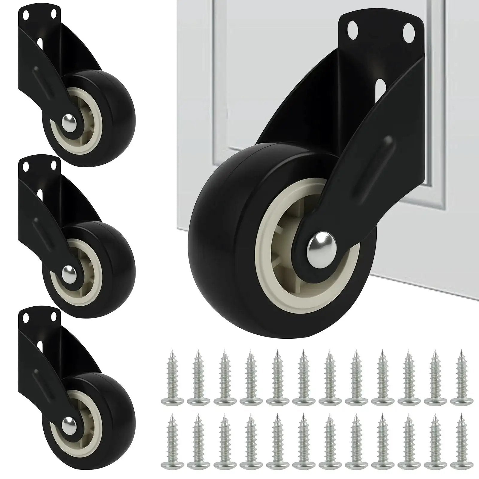 4 Pack 2 Inch Gate Wheels For Wooden Gates With Side Mount Casters Anti Sag Door Bottom Support Smooth Sliding